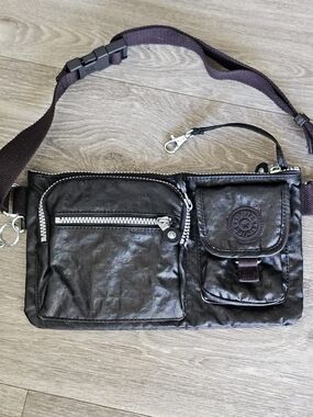 KIPLING Light BLACK MULTI POCKET Shoulder Bag & Waist Bag